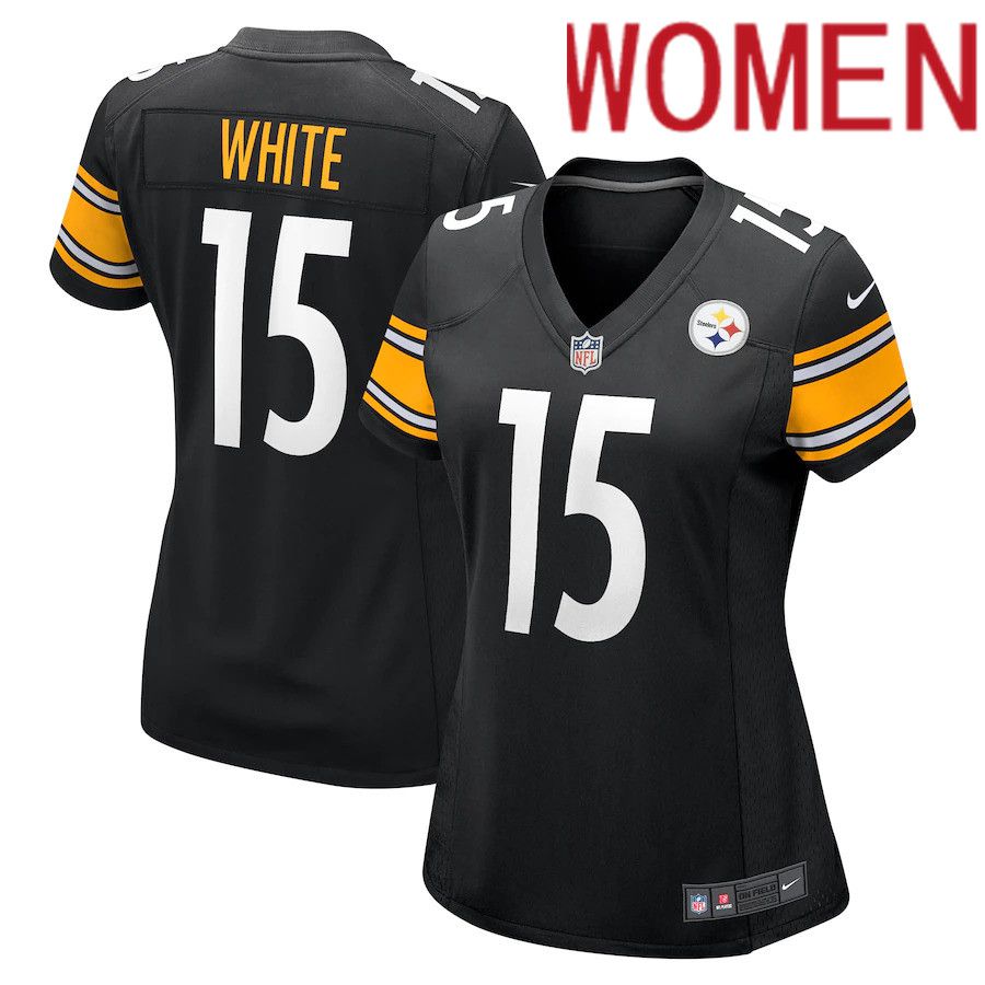 Women Pittsburgh Steelers #15 Cody White Nike Black Game NFL Jersey